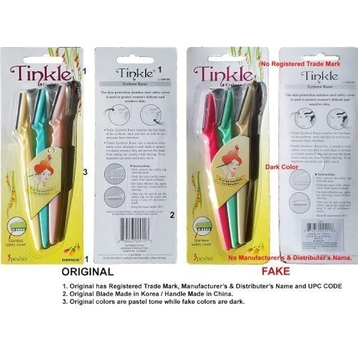 Tinkle Eyebrow Razor for Beautiful Eyebrows, 3/Pack, Pack of 5, 15 Eyebrow Razors in All - Image 4